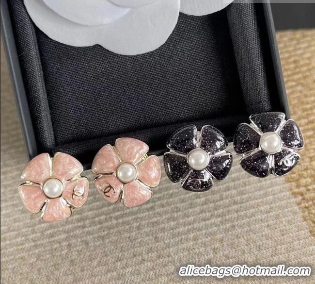 Reasonable Price Chanel Bloom Studs Earrings 0108 Pink/Black 2026