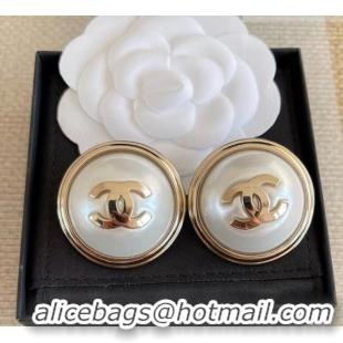 Famous Brand Chanel Large Studs Earrings 0108 White 2026