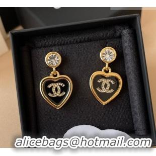 Top Grade Chanel Heart Short Earrings 0108 Black 2026