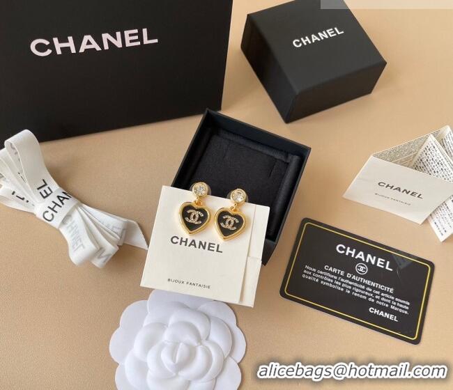 Top Grade Chanel Heart Short Earrings 0108 Black 2026