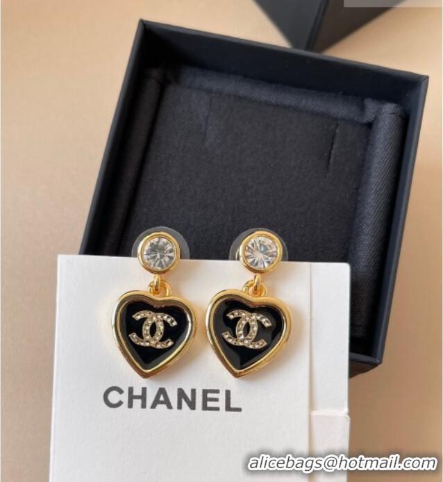 Top Grade Chanel Heart Short Earrings 0108 Black 2026