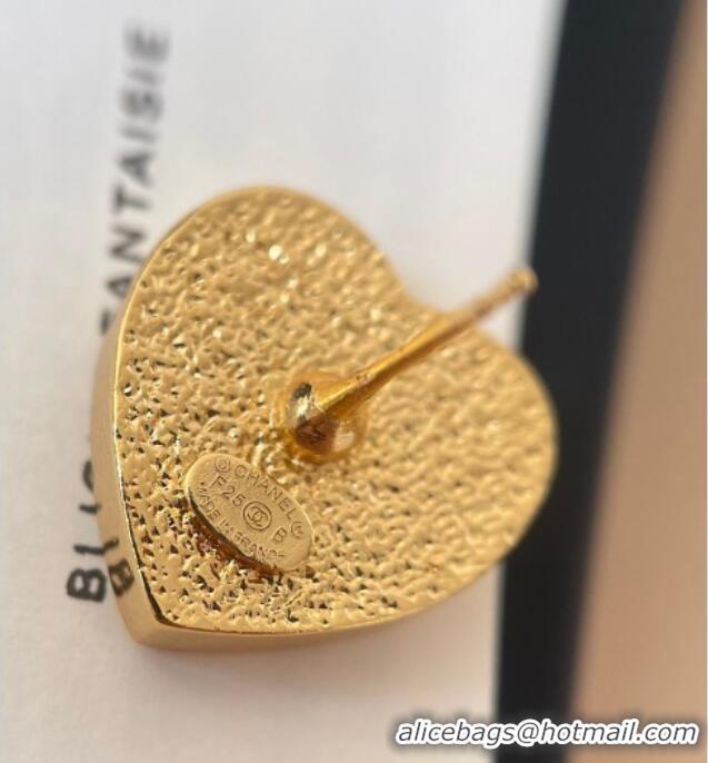 Good Taste Chanel Heart Studs Earrings 0108 Black 2026