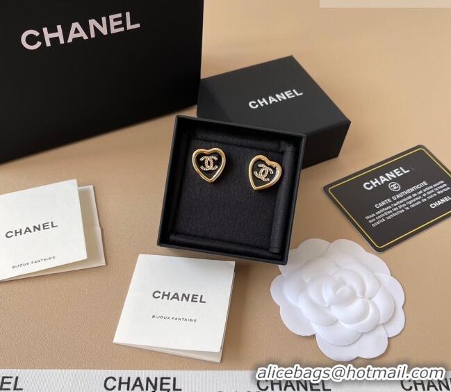 Good Taste Chanel Heart Studs Earrings 0108 Black 2026