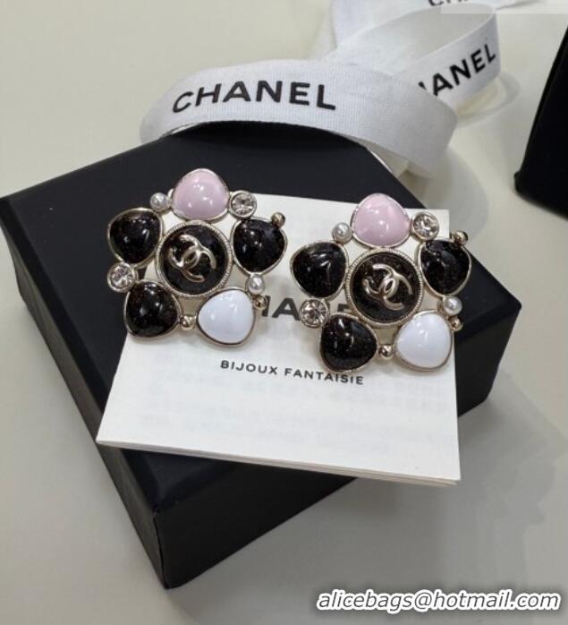 Shop Discount Chanel Stone Bloom Studs Earrings CH010805 Black 2026