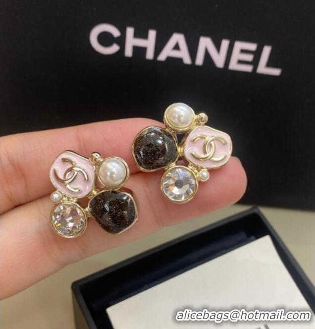 Best Price Chanel Stone Bloom Stud Earrings CH010806 Pink 2026