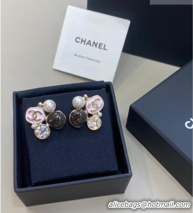 Best Price Chanel Stone Bloom Stud Earrings CH010806 Pink 2026