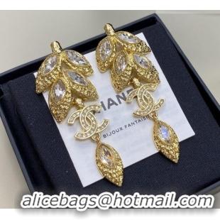 New Fashion Chanel Crystals Earrings CH012812 Gold 2026