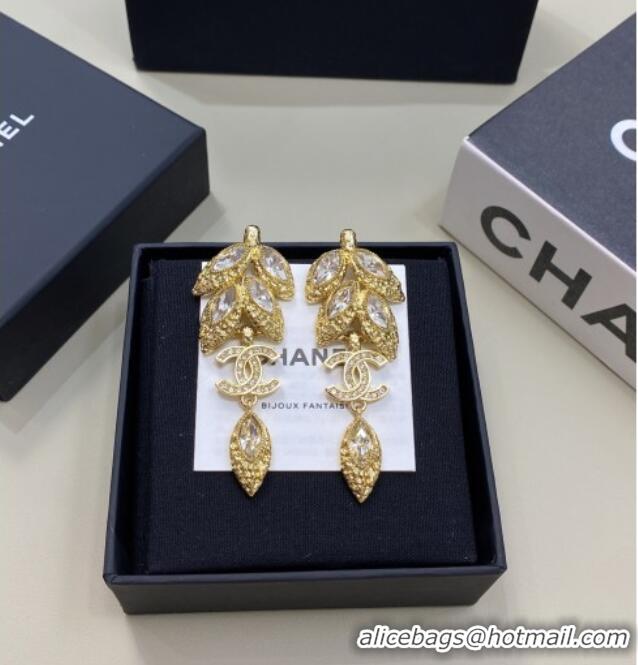 New Fashion Chanel Crystals Earrings CH012812 Gold 2026