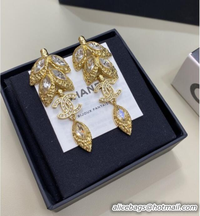 New Fashion Chanel Crystals Earrings CH012812 Gold 2026