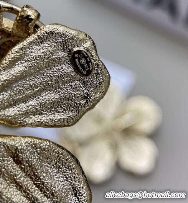 New Release Creation Chanel Bloom Clip Earrings CH012818 Gold 2026