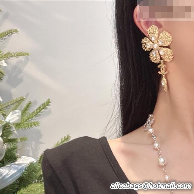 New Release Creation Chanel Bloom Clip Earrings CH012818 Gold 2026