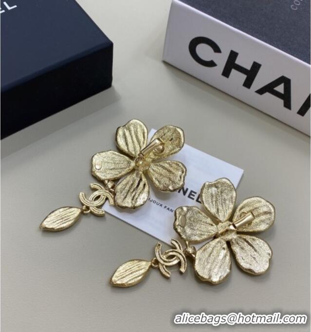 New Release Creation Chanel Bloom Clip Earrings CH012818 Gold 2026