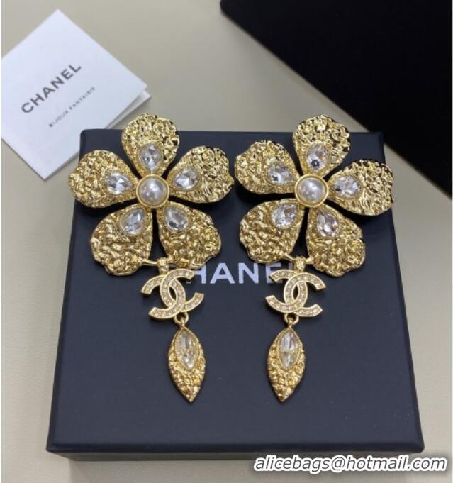 New Release Creation Chanel Bloom Clip Earrings CH012818 Gold 2026
