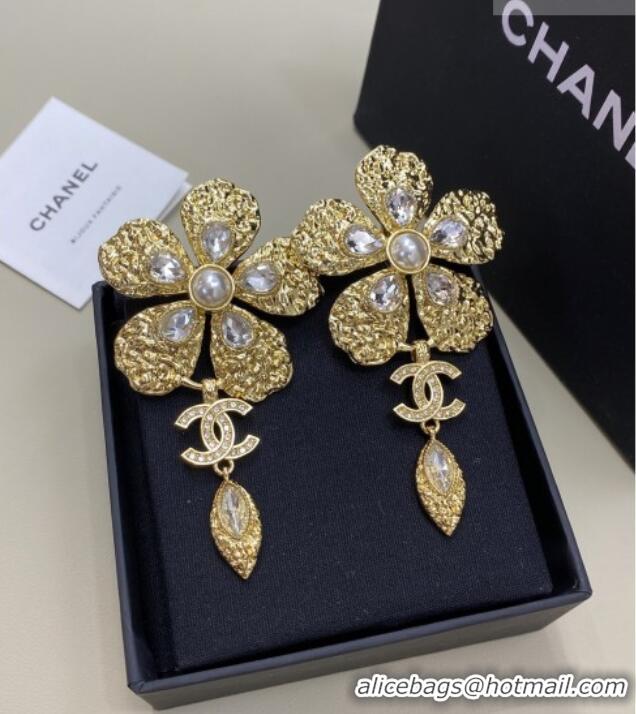 New Release Creation Chanel Bloom Clip Earrings CH012818 Gold 2026