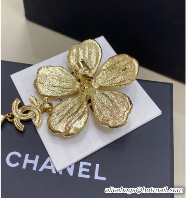 New Release Creation Chanel Bloom Clip Earrings CH012818 Gold 2026