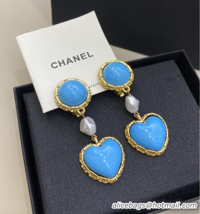 Particularly Recommended Chanel Heart Earrings CH012837 Blue 2026