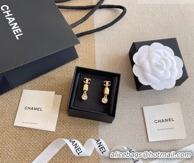 Buy Fashionable Chanel Short Earrings CH032021 Strass/Gold 2026