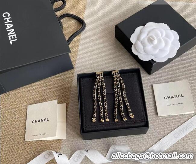 Well Crafted Chanel Tassel Chain Earrings CH032027 Black 2026