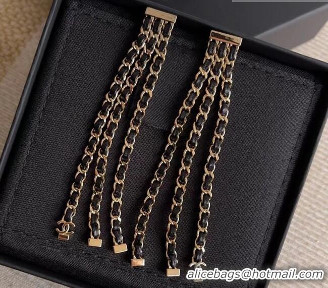 Well Crafted Chanel Tassel Chain Earrings CH032027 Black 2026