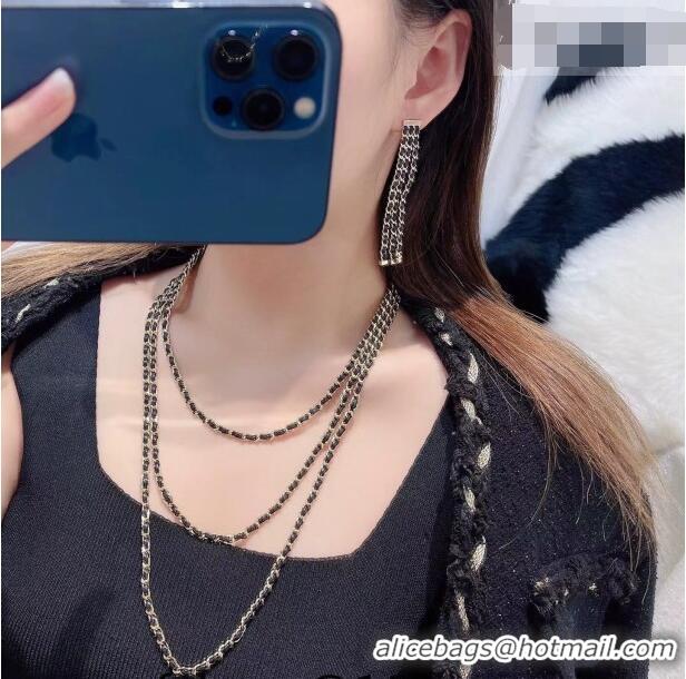 Well Crafted Chanel Tassel Chain Earrings CH032027 Black 2026