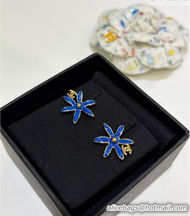 Best Grade Chanel Bloom Studs Earrings CH032023 Blue 2026