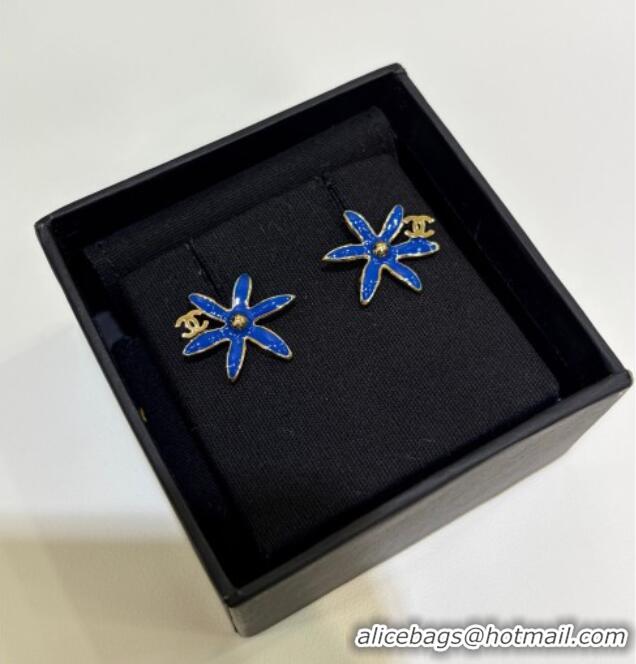 Best Grade Chanel Bloom Studs Earrings CH032023 Blue 2026