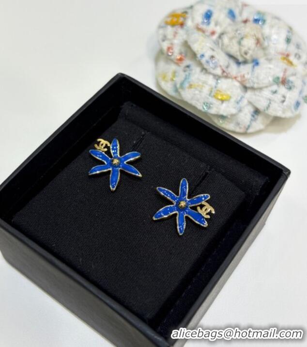 Best Grade Chanel Bloom Studs Earrings CH032023 Blue 2026
