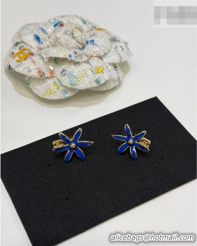 Best Grade Chanel Bloom Studs Earrings CH032023 Blue 2026