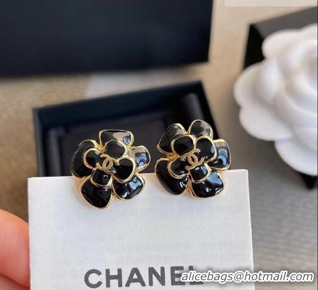 Reasonable Price Chanel Camellia Studs Earrings CH032028 Black 2026