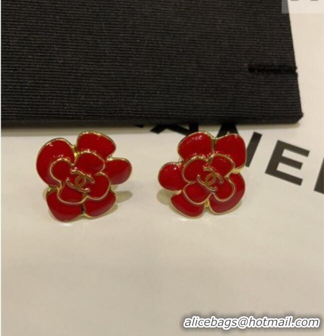 Inexpensive Discount Chanel Camellia Studs Earrings CH032028 Red 2026