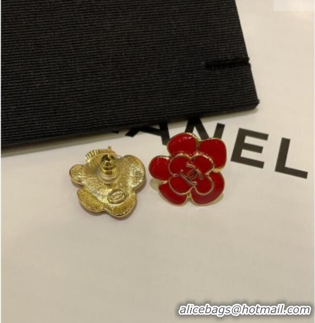 Inexpensive Discount Chanel Camellia Studs Earrings CH032028 Red 2026