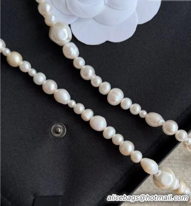 Stylish Discount Chanel Long Earrings CH080412 Silver/White 2026