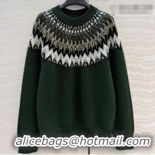 Promotional Gucci Wool Sweater with Embroidery GG011305 Green 2025