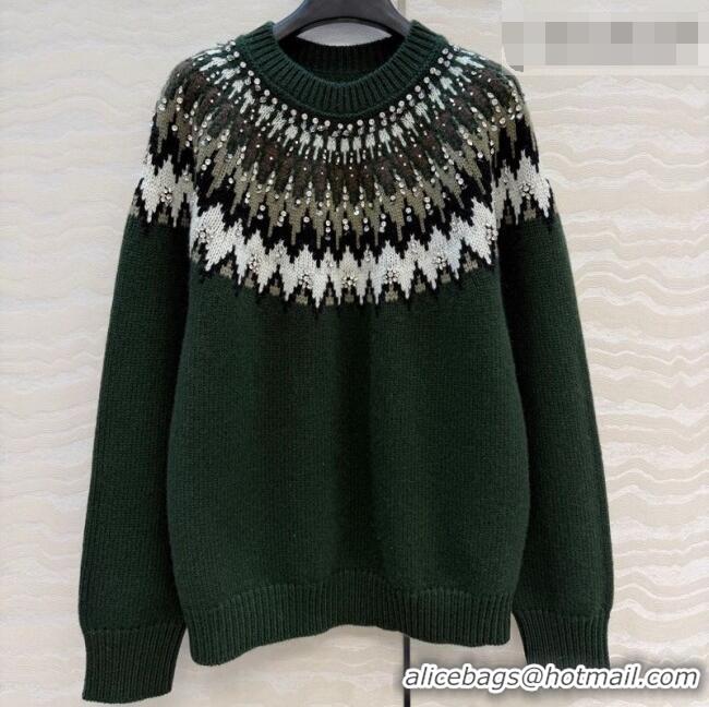 Promotional Gucci Wool Sweater with Embroidery GG011305 Green 2025