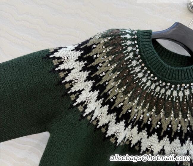 Promotional Gucci Wool Sweater with Embroidery GG011305 Green 2025