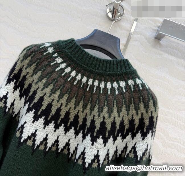 Promotional Gucci Wool Sweater with Embroidery GG011305 Green 2025