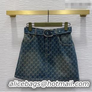 Grade Promotional Gucci GG Denim Mini Skirt GG032501 Blue 2026