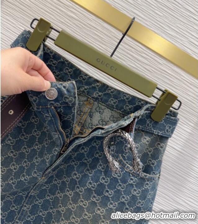 Grade Promotional Gucci GG Denim Mini Skirt GG032501 Blue 2026