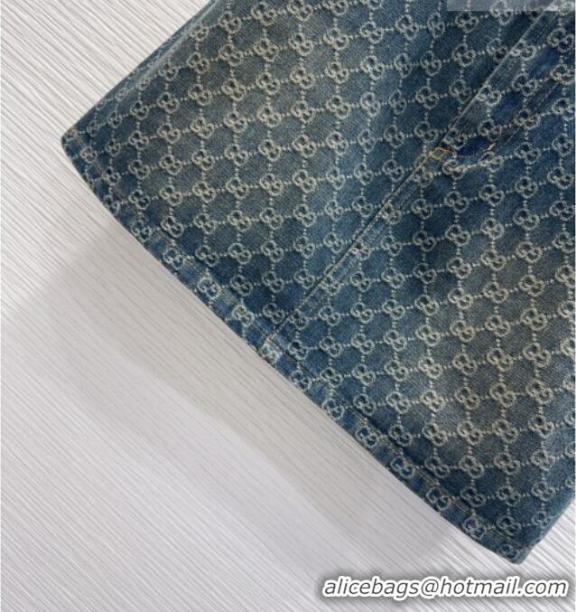 Grade Promotional Gucci GG Denim Mini Skirt GG032501 Blue 2026