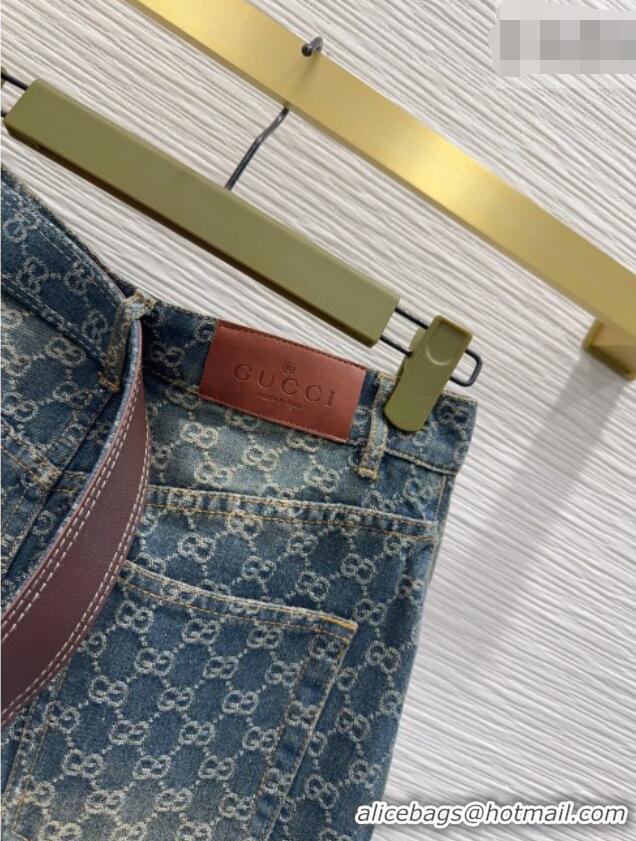 Grade Promotional Gucci GG Denim Mini Skirt GG032501 Blue 2026