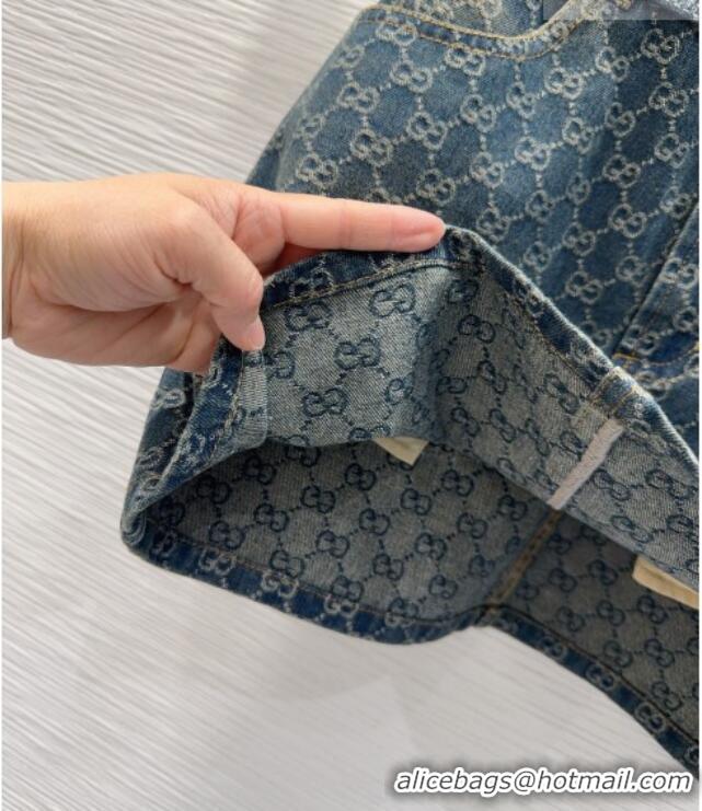 Grade Promotional Gucci GG Denim Mini Skirt GG032501 Blue 2026