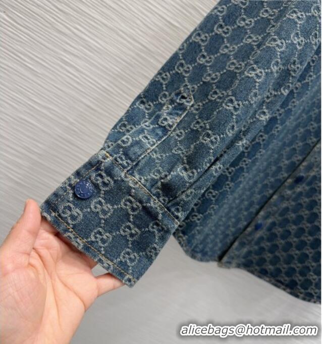 Discount Design Gucci GG Denim Shirt GG032501 Blue 2026