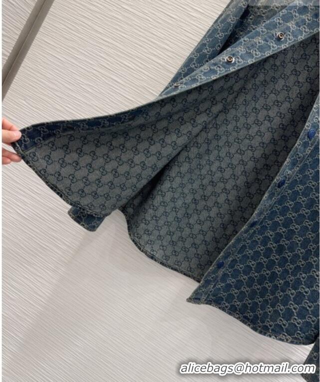 Discount Design Gucci GG Denim Shirt GG032501 Blue 2026