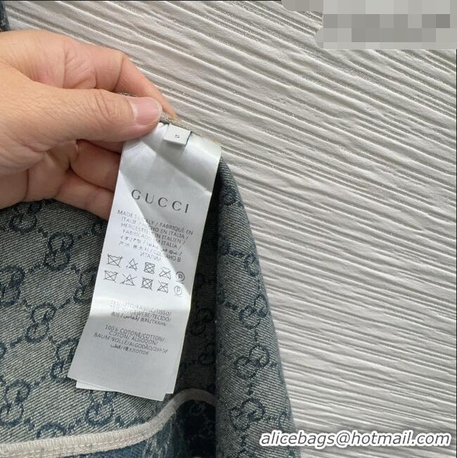 Buy Fashionable Gucci GG Denim Coat GG032501 Blue 2026