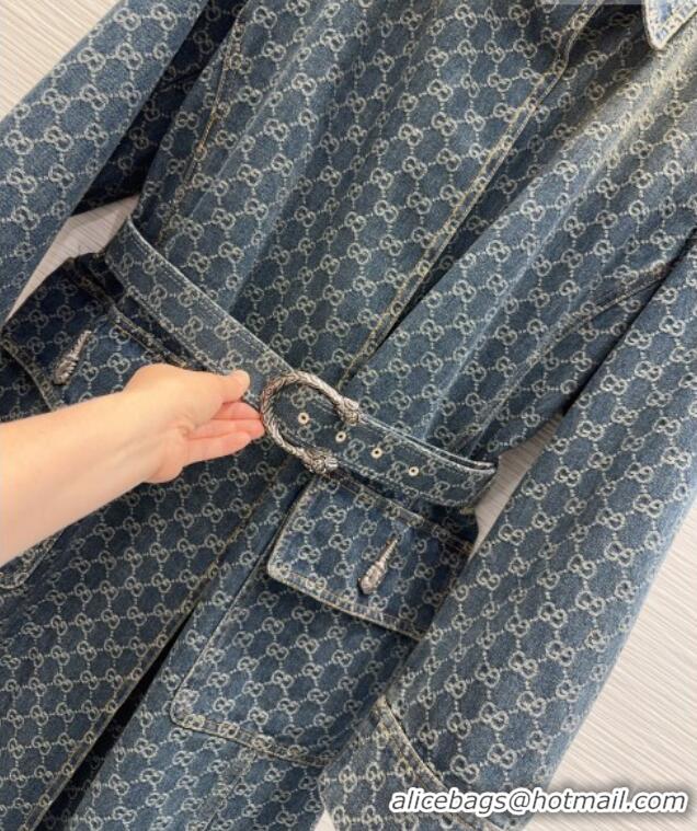 Buy Fashionable Gucci GG Denim Coat GG032501 Blue 2026