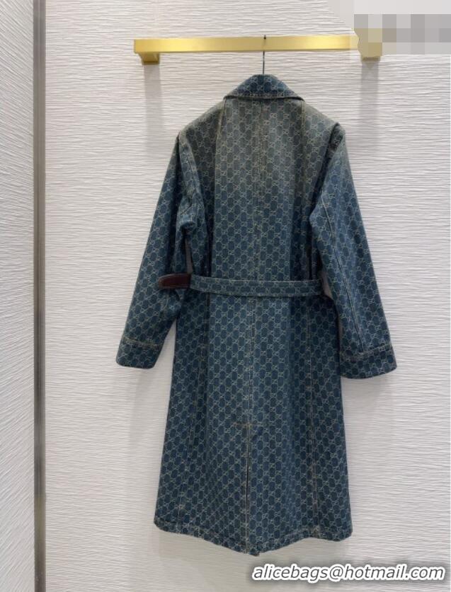 Buy Fashionable Gucci GG Denim Coat GG032501 Blue 2026