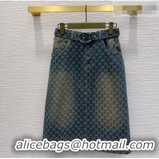 Well Crafted Gucci GG Denim Skirt GG032501 Blue 2026