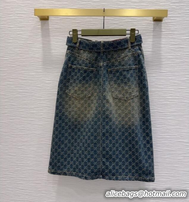 Well Crafted Gucci GG Denim Skirt GG032501 Blue 2026