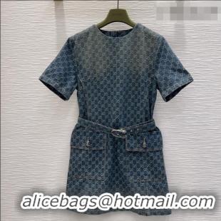 Unique Discount Gucci GG Denim Dress GG032501 Blue 2026