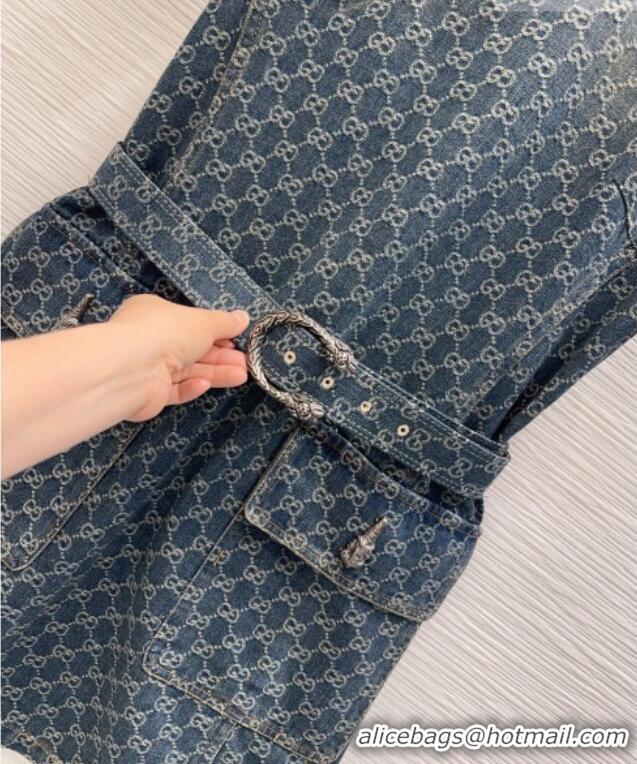 Unique Discount Gucci GG Denim Dress GG032501 Blue 2026